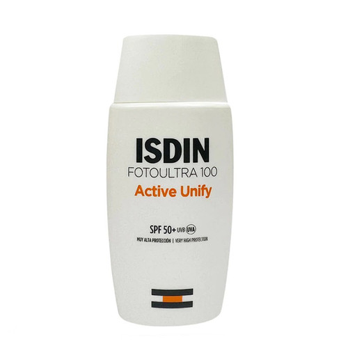 کرم ضدآفتاب بدون رنگ ایزدین SPF50 مدل FOTOULTRA 100 ACTIVE UNIFY مناسب انواع پوست، حجم 50 میلیلیتر