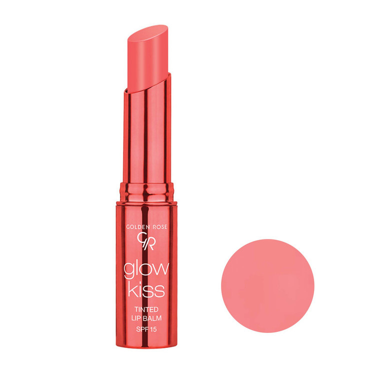 تینت بالم لب گلدن رز مدل TINTED شماره 04 بافت نرم و کرمی، ماندگاری بالا، محافظت SPF 15، حاوی ویتامین E و عصاره، عدم چسبندگی و نمای نهایی براق