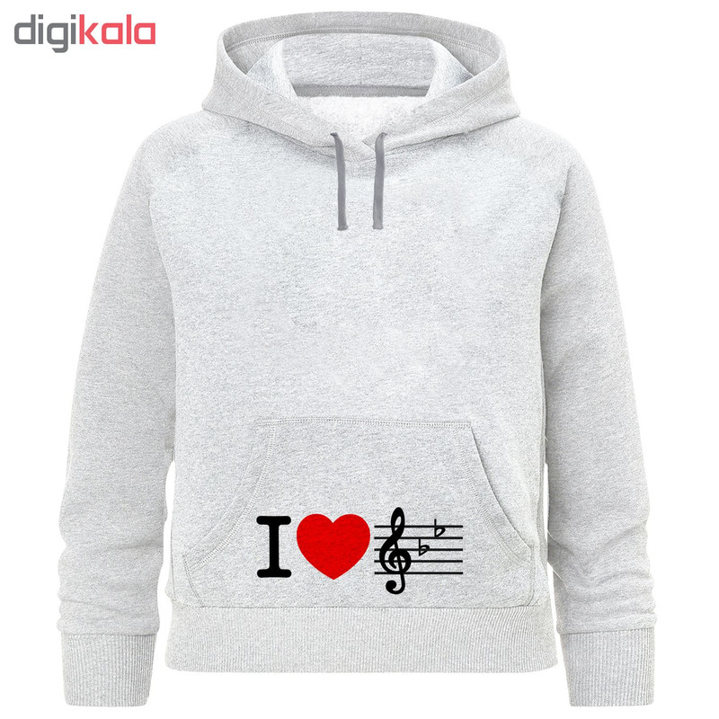 هودی دخترانه طرح i love music کد F304