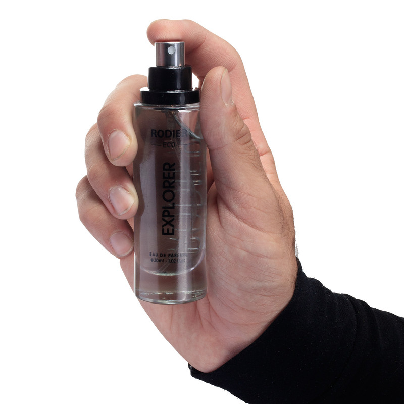 عطر جیبی مردانه رودیر مدل اکسپلورر با رایحه گرم حجم 30 میلیلیتر