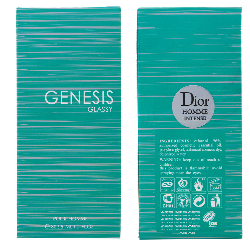 عطر جیبی مردانه عماد آرا مدل GENESIS GLASSY حجم 30 میلی لیتر