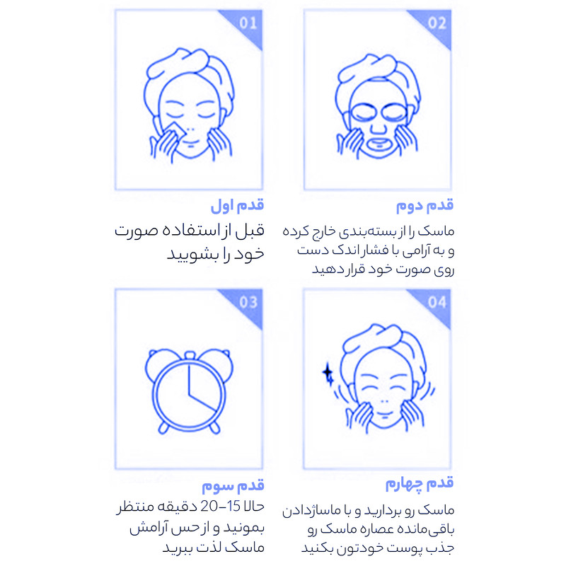 ماسک ورقه ای بایو آکوا مدل بلوبری وزن 25 گرم