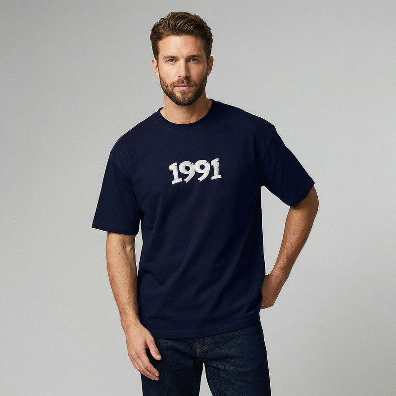 تی شرت اورسایز مردانه نوزده نودیک مدل TS1983 B