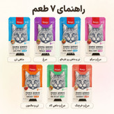 پوچ گربه بالغ ونپی مدل ترکیبی هفت طعم طعم مرغ، بوقلمون، گوشت گاو وزن 560 گرم بسته 7 عددی