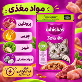 پوچ گربه بالغ ویسکاس مدل گروی طعم بره، بوقلمون وزن 85 گرم