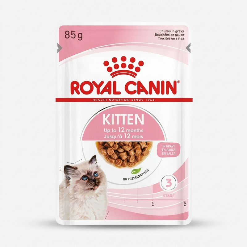 پوچ بچه گربه رویال کنین مدل Kitten in Gravy وزن 85 گرم