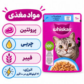 پوچ گربه بالغ ویسکاس مدل ژلی طعم ماهی تن وزن 85 گرم