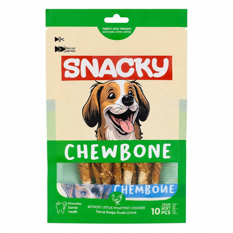 تشویقی استیکی سگ اسنکی مدل Munchy Stick Wrapped با طعم مرغ وزن 120 گرم