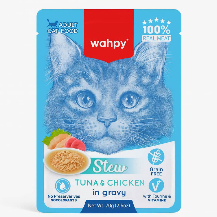 وچ گربه وانپی مدل Stew Tuna & Chicken وزن 70 گرم