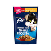 پوچ گربه بالغ فلیکس مدل Chicken & Beef In Jelly طعم مرغ و گوشت وزن ۷۵ گرم