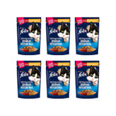 پوچ گربه بالغ فلیکس مدل Chicken & Beef In Jelly با طعم مرغ و گوشت گاو وزن 75 گرم بسته 6 عددی
