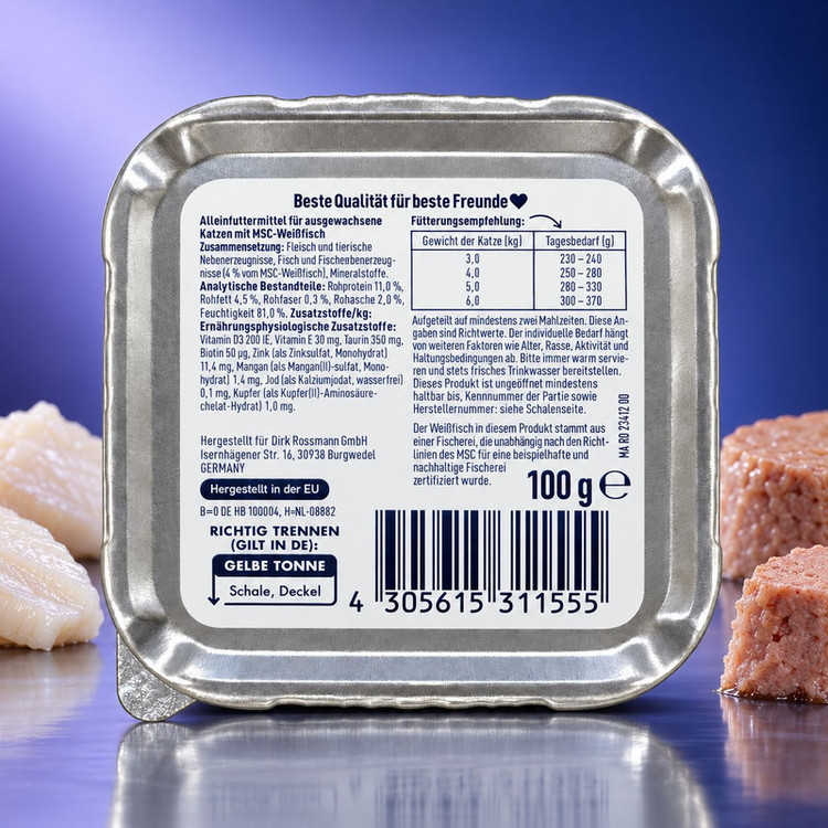 کنسرو گربه بالغ وینستون مدل Fine Pate طعم ماهی سفید وزن 100 گرم