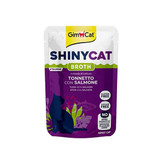 پوچ گربه بالغ جیم کت مدل ShinyCat Broth طعم ماهی تن و سالمون وزن 70 گرم