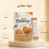 بستنی گربه بالغ دنتالایت مدل Caviar Creamy طعم خاویار و مرغ وزن 50 گرم