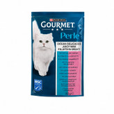 پوچ گربه بالغ گورمت مدل Perle طعم ماهی تن و میگو وزن 85 گرم