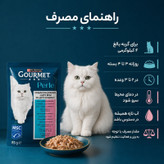 پوچ گربه بالغ گورمت مدل Perle طعم ماهی تن و میگو وزن 85 گرم