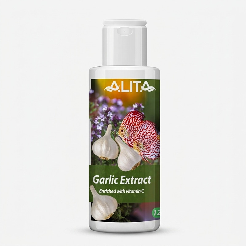 محلول ضدانگل آکواریوم آلیتا مدل Garlic Extract حجم 120 میلی‌لیتر
