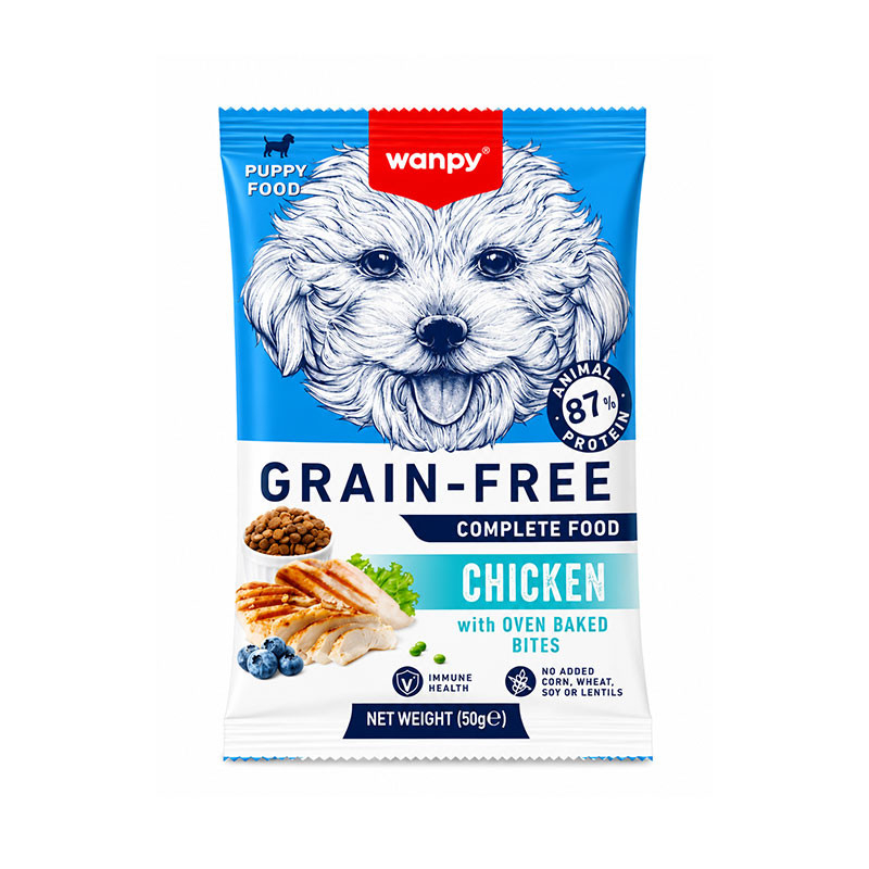 غذای خشک توله سگ ونپی مدل Complete Puppy Food Chicken با طعم مرغ  وزن 50 گرم
