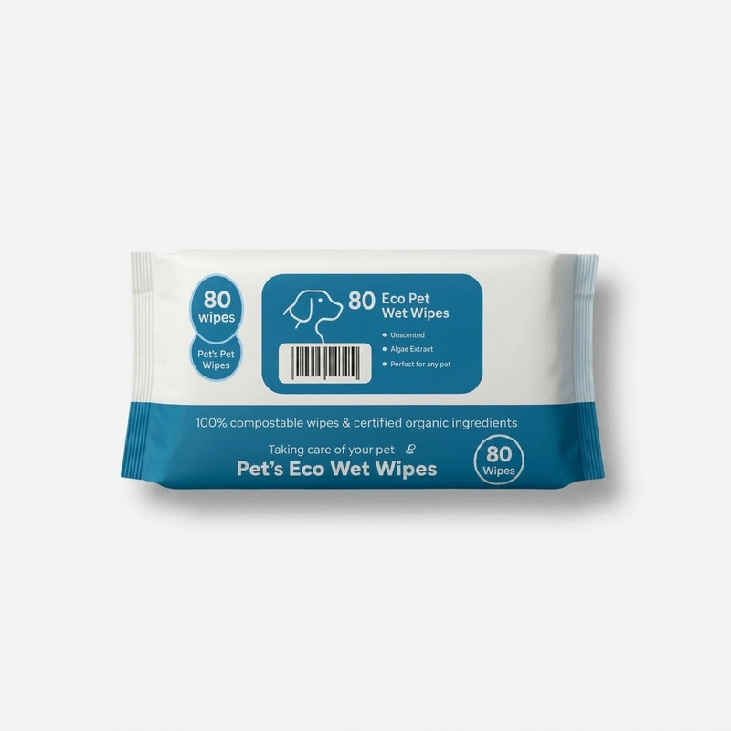 دستمال مرطوب اکو مدل  ECO Pet Wet Wipes بسته 80 عددی