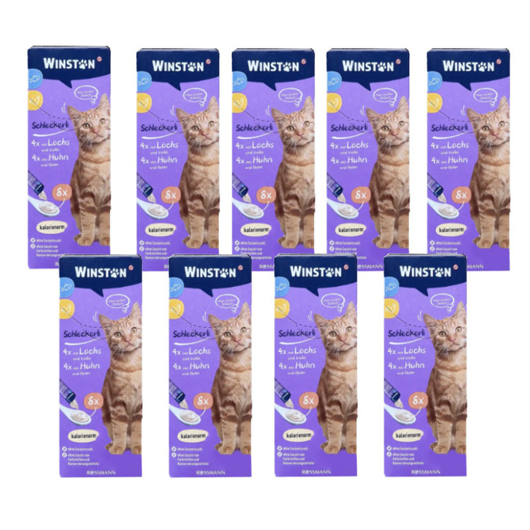 بستنی گربه وینستون مدل Chicken & salmon Pack با طعم مرغ و سالمون کارتن 9 بسته ای