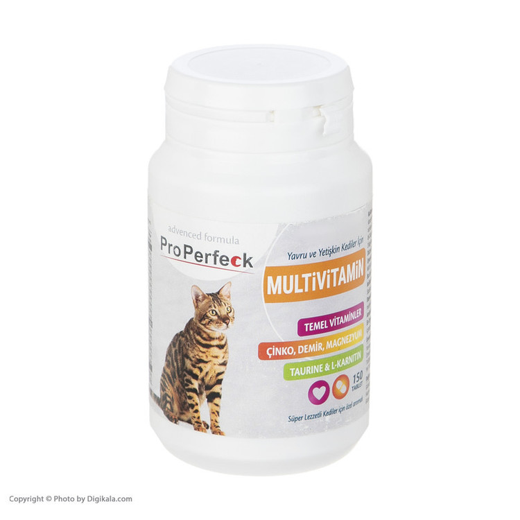قرص مکمل مولتی ویتامین گربه پروپرفک مدل Multivitamin بسته 150
