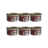 کنسرو غذای گربه بالغ یو اس پت مدل Slice Meat Pack طعم مرغ و گوشت گاو وزن 85 گرم بسته 6 عددی