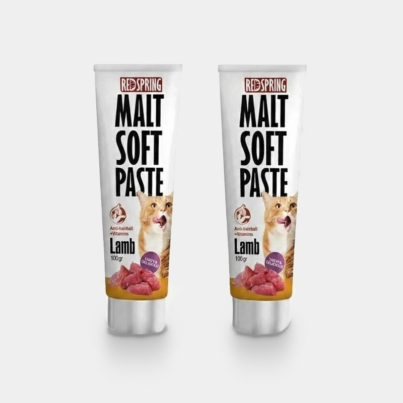 خمیر مالت گربه رداسپرینگ مدل Malt Soft Paste Lamb با طعم گوشت بره بسته 2 عددی