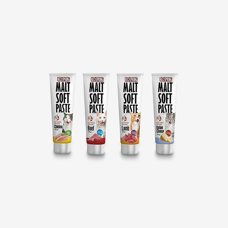 خمیر مالت گربه رداسپرینگ مدل Malt Soft Paste Mix Pack بسته 4 عددی