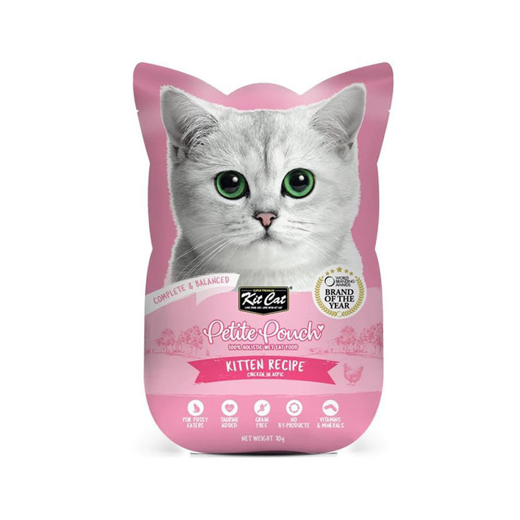 پوچ گربه نابالغ کیت کت مدل Petite طعم مرغ وزن 70 گرم