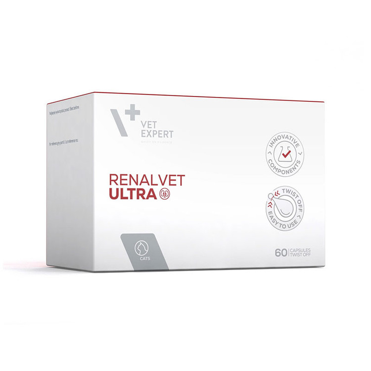 مکمل تخصصی کلیه گربه وت اکسپرت مدل Renalvet Ultra بسته 60 عددی
