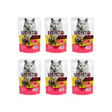پوچ گربه بالغ یو اس پت مدل Fresh Meat Pack با طعم مرغ و بلدرچین وزن 100 گرم بسته 6 عددی