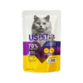 پوچ گربه بالغ یو اس پت مدل Fresh Meat Pack با طعم گوزن و ماهی کاد وزن 100 گرم بسته 6 عددی