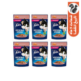 پوچ گربه بالغ فلیکس مدل in Jelly طعم ماهی سالمون وزن 450 گرم بسته 6 عددی
