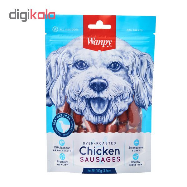 تشویقی سگ ونپی مدل Chicken Sausages با طعم مرغ وزن 100 گرم