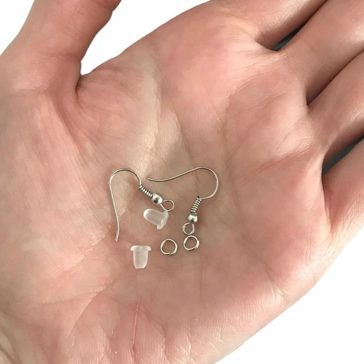 پایه گوشواره و حلقه اتصال کد 085 بسته 500 عددی