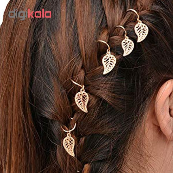 حلقه تزیینی مو طرح برگ کد SL 01 بسته 5 عددی