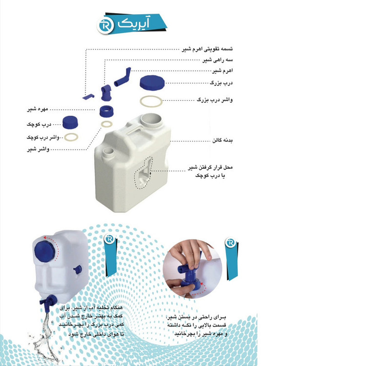 گالن مدل دو حالته شیردار گنجایش 20 لیتر