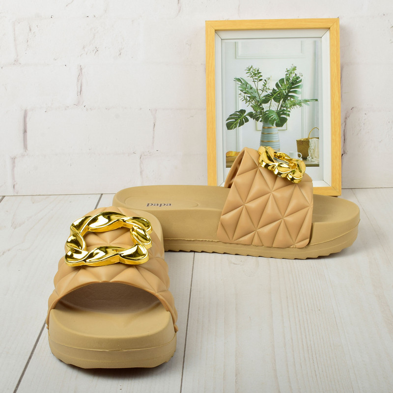 دمپایی زنانه پاپا مدل لژ دار هیرامید NCF.4309