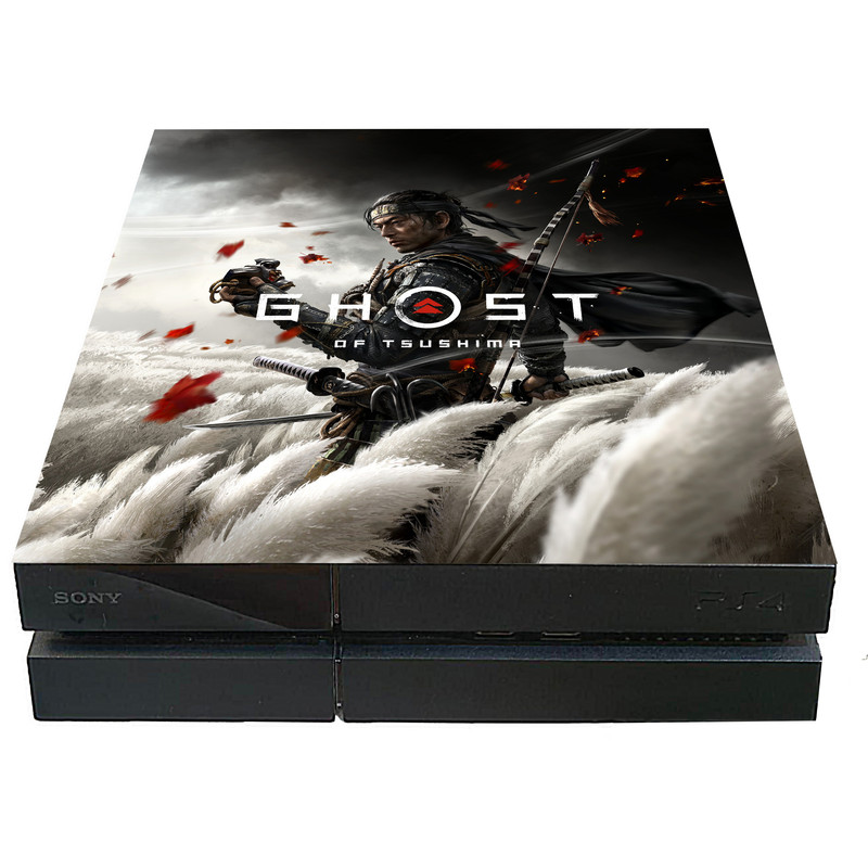 برچسب کنسول پلی استیشن 4 فت مدل بازی ghost of Tsushima 4k کد 2025