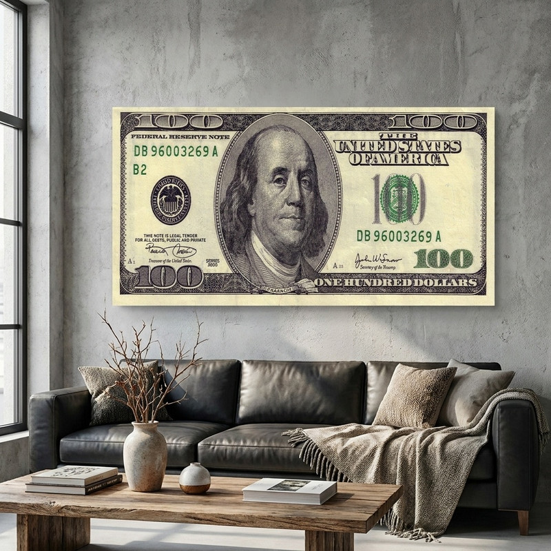 پوستر طرح اسکناس صد دلاری کد AR8960
