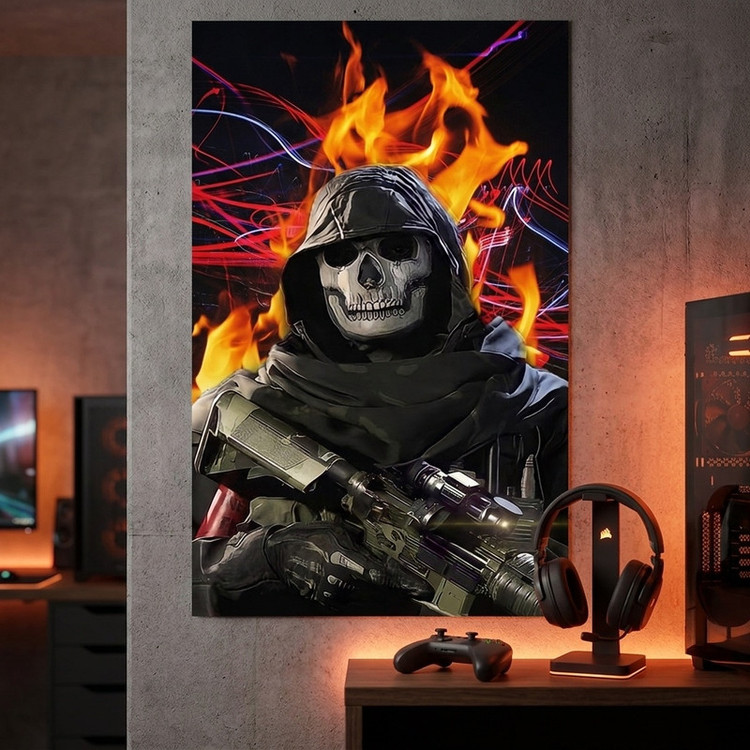 پوستر طرح گیم کال آف دیوتی مدل Ghost soldier کد AR18600