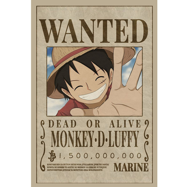 پوستر مدل تحت تعقیب وان پیس One piece طرح لوفی Luffy کد 676