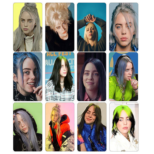 استیکر کارت مدل PH-520 طرح فتوکارت بیلی آیلیش Billie Eilish بسته 12 عددی