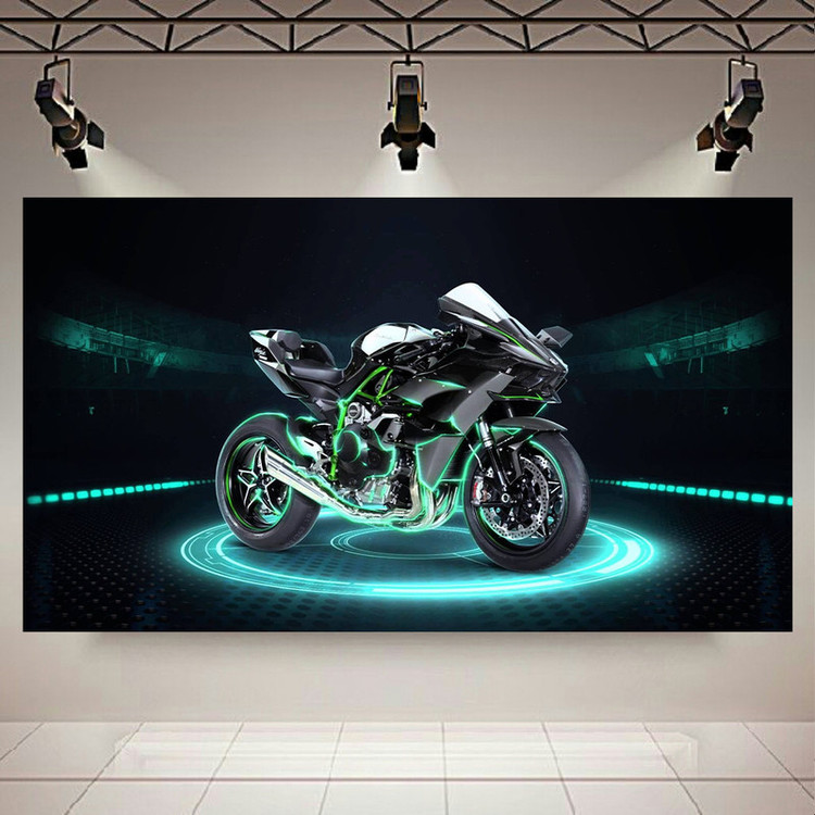 پوستر طرح موتور مدل Kawasaki H2R کد AR11450