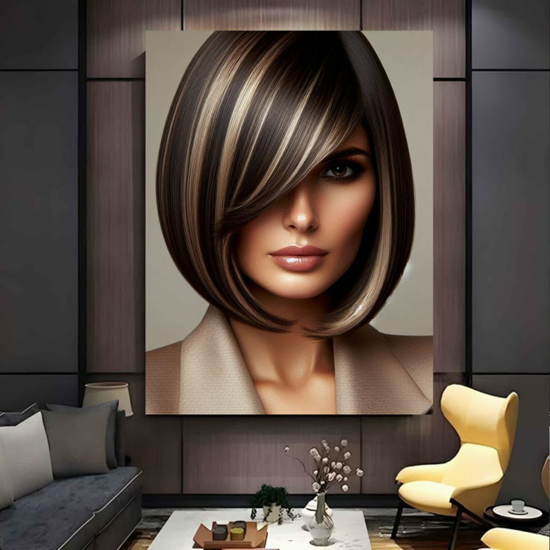پوستر طرح آرایشگاه زنانه مدل موی باب جذاب کد FP106388
