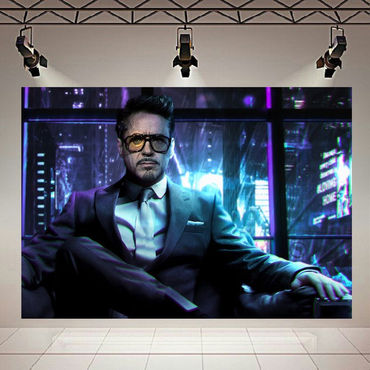 پوستر طرح گیم مدل Cyberpunk 2077 Tony Stark کد AR14600