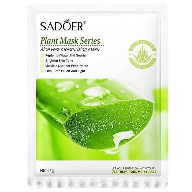 ماسک صورت سادور مدل Plant بسته 5 عددی آبرسان، مرطوبکننده، نرمکننده، مغذی، ترمیمکننده، ضد چروک و ضد جوش با عصاره هویج، کلم بروکلی، گل رز، توت فرنگی و آلوئه ورا مناسب انواع پوست