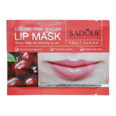 ماسک ورقهای لب سادور مدل CHERRY TENDER آبرسان، جوان کننده، روشن کننده، ضد چروک، نرمکننده، حاوی ویتامین و هیالورونیک اسید، مناسب انواع پوست، وزن 8 گرم