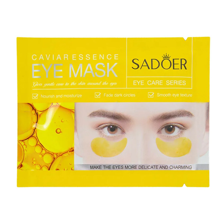 ماسک آبرسان ورقهای زیر چشم سادور مدل CAVIAR ESSENCE، روشنکننده، جوانکننده، ضدچروک و ترمیمکننده، مغذی، حاوی هیالورونیک اسید، مناسب انواع پوست، حجم 7.5 گرم