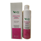 شامپو مو وچه مدل KERATIN حجم 250 میلیلیتر، مناسب موهای آسیب دیده، خشک، رنگ شده و شکننده، آبرسان، آرامشبخش، بازسازیکننده و براقکننده، حاوی ویتامینهای A، B5 و E
